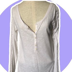 Aeropostale Henley Lace Accent Top